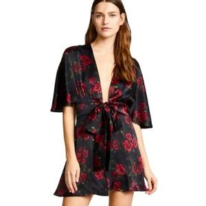 Cami NYC Black and Red Floral Mini Dress